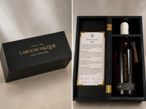 Coffret bois Laroche-Vacquié Haut-Armagnac millésimé